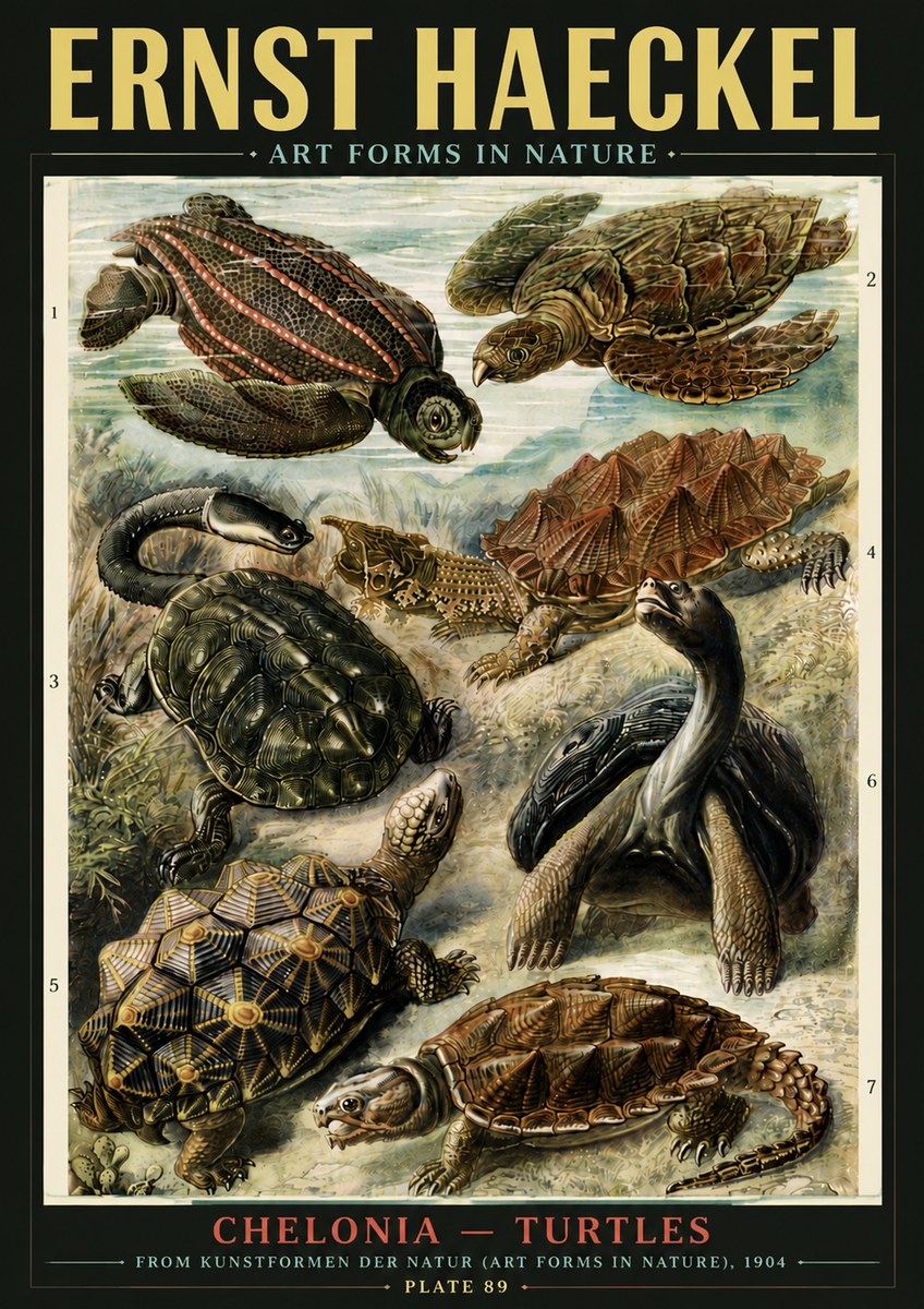 Ernst Haeckel Chelonia - Turtles No6 - Affiche