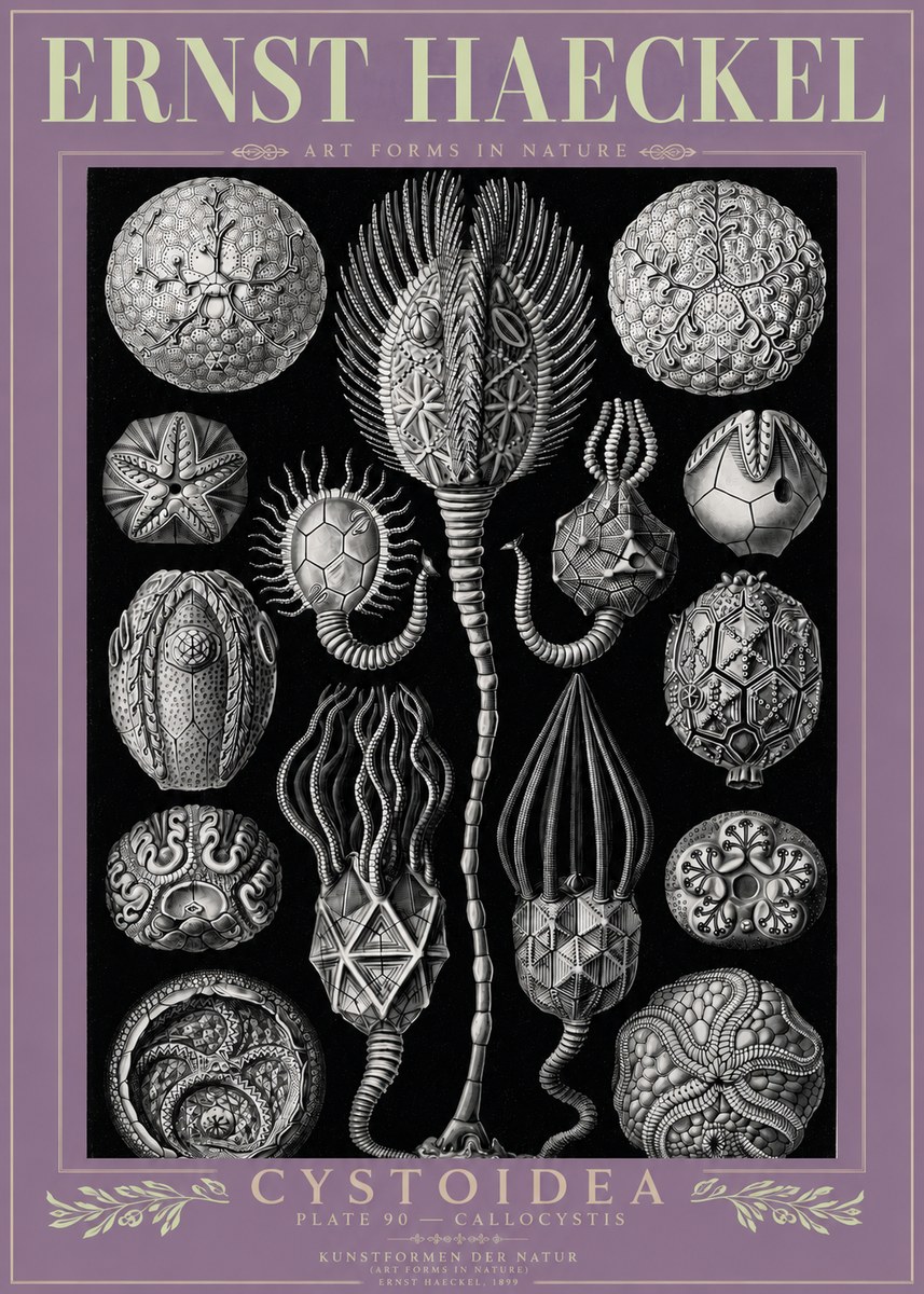 Ernst Haeckel Cystoidea - Callocystis No3 - Affiche
