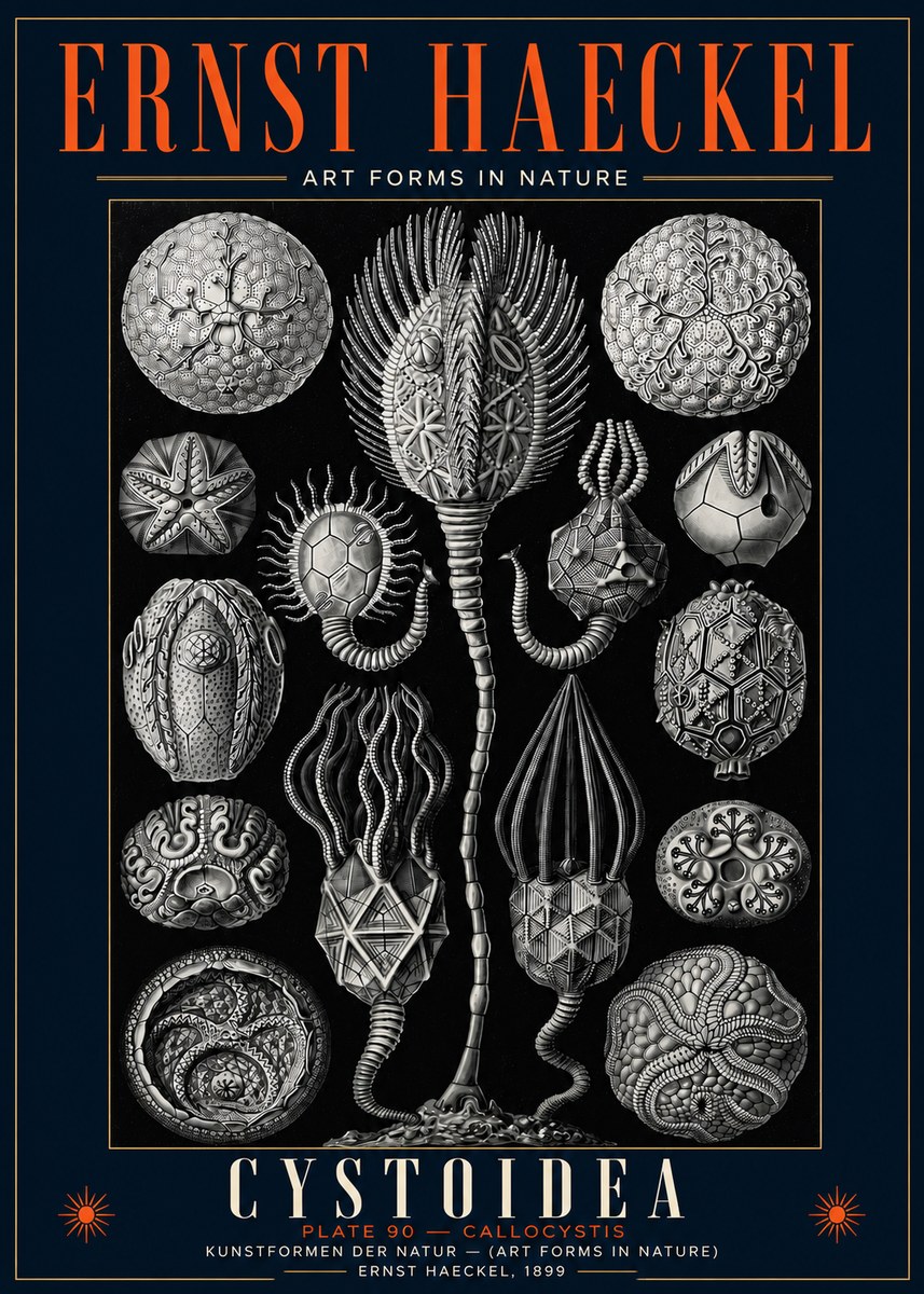 Ernst Haeckel Cystoidea - Callocystis No5 - Affiche
