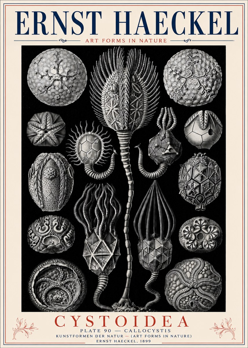 Ernst Haeckel Cystoidea - Callocystis No6 - Affiche