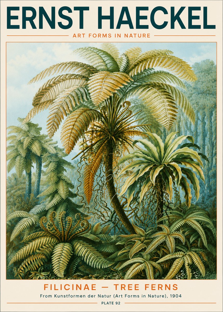 Ernst Haeckel Filicinae – Tree Ferns No3 - Affiche