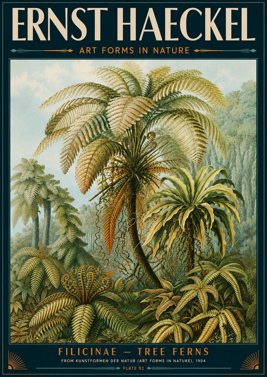 Ernst Haeckel Filicinae – Tree Ferns No5 - Affiche