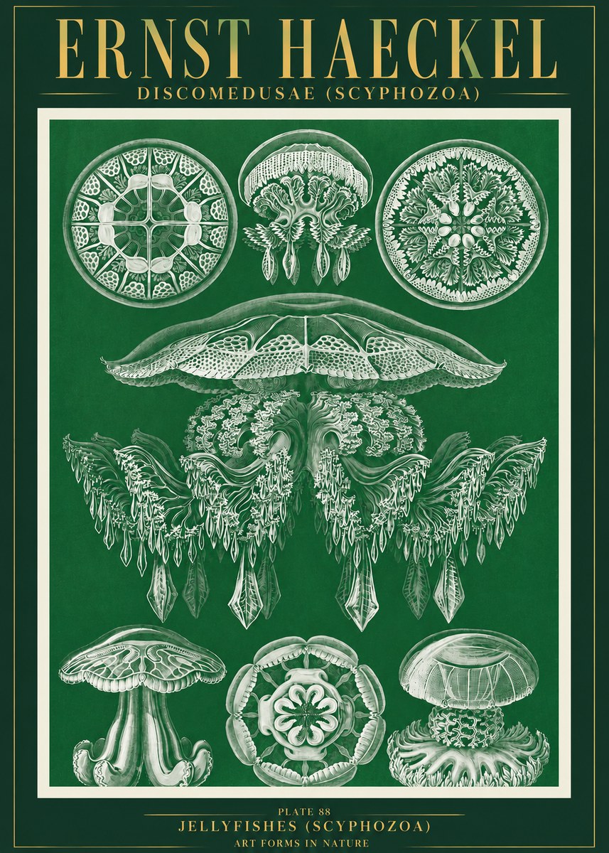 Ernst Haeckel Discomedusae (Scyphozoa) Plate 88 No3 - Affiche