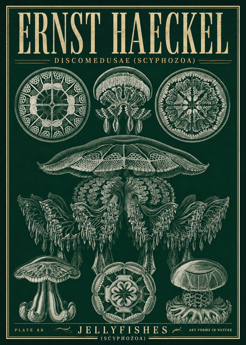 Ernst Haeckel Discomedusae (Scyphozoa) Plate 88 No5 - Affiche
