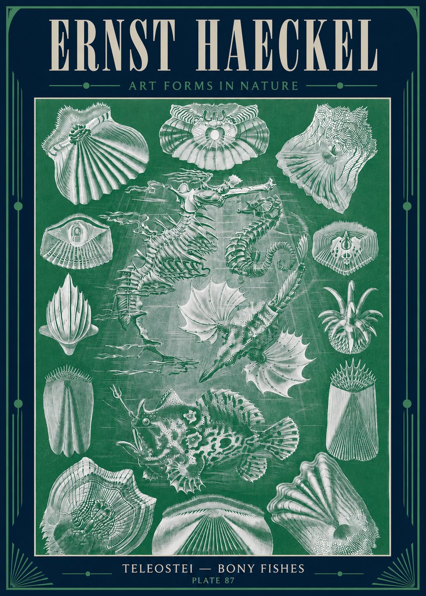 Ernst Haeckel Teleostei - Bony Fishes No4 - Affiche