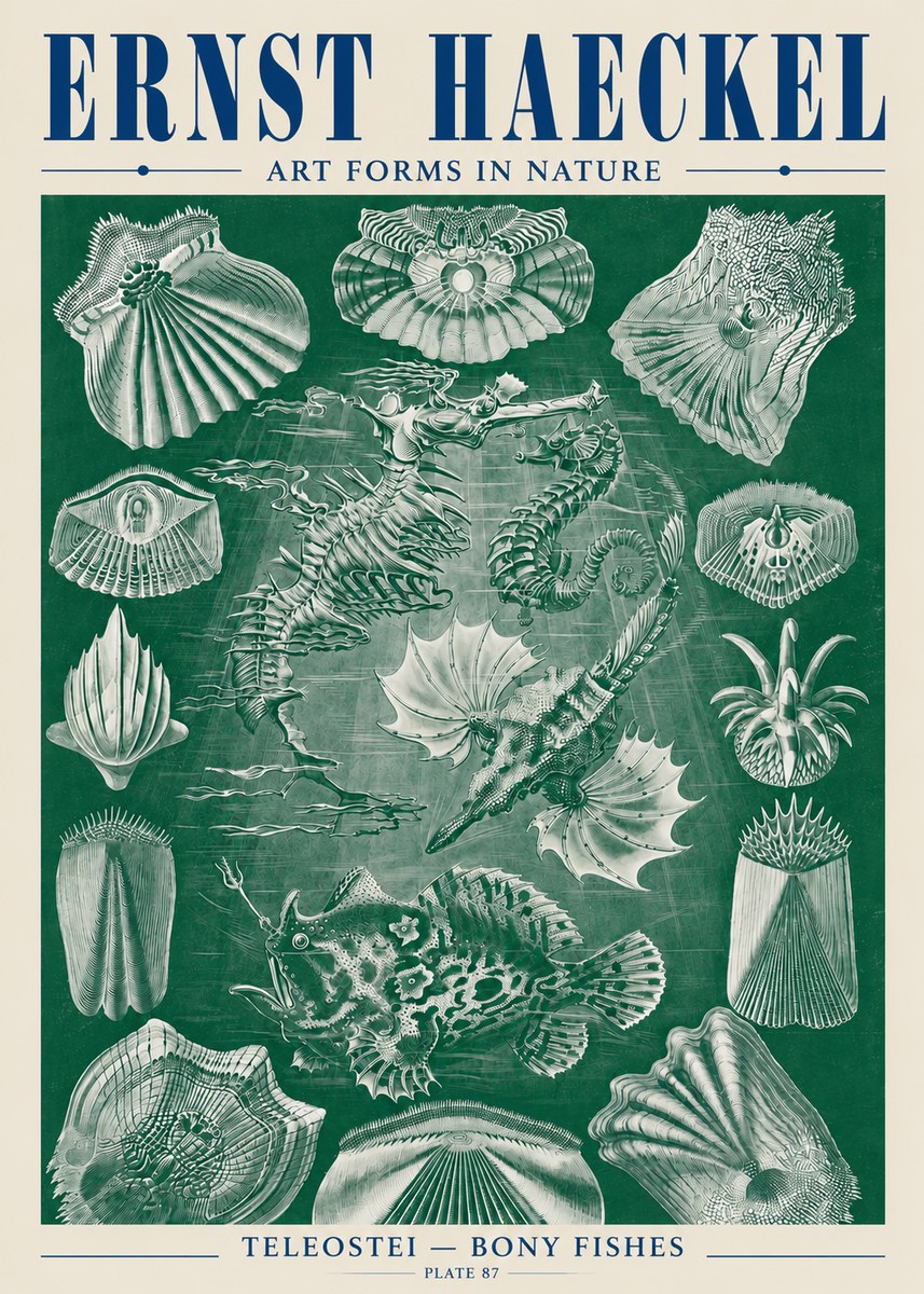 Ernst Haeckel Teleostei - Bony Fishes No5 - Affiche