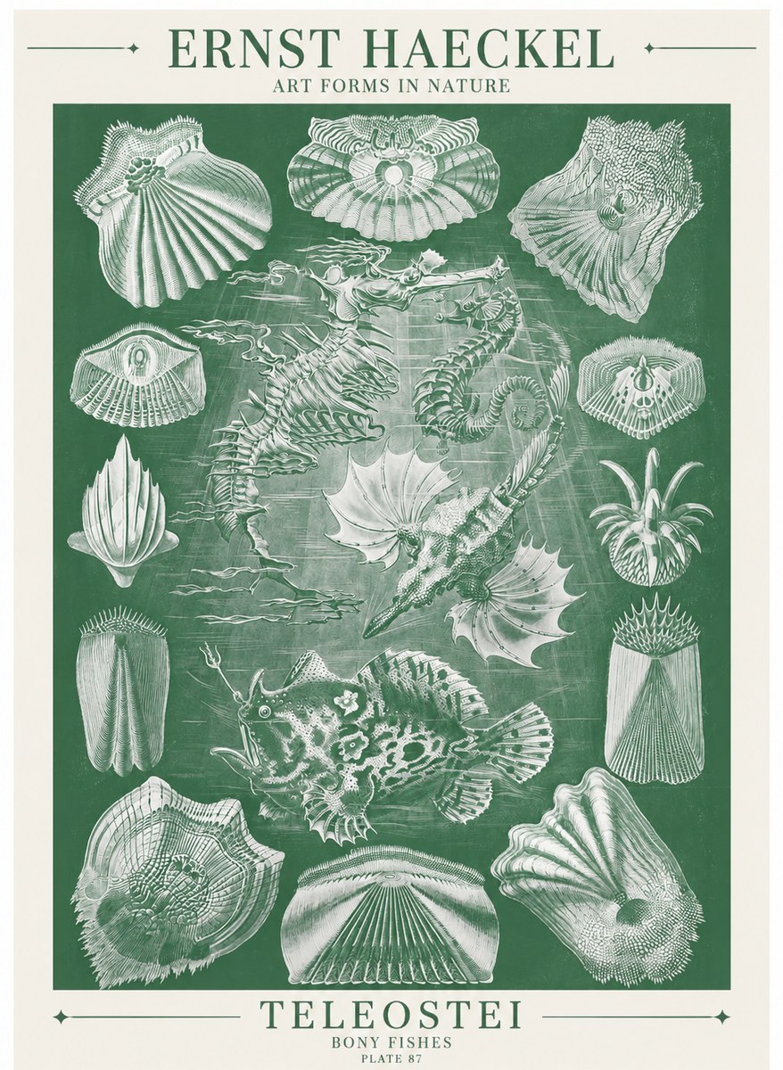Ernst Haeckel Teleostei - Bony Fishes No6 - Affiche