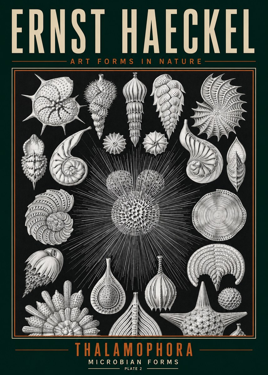 Ernst Haeckel Thalamophora - Microbian Forms - Plate 2 No3 - Affiche