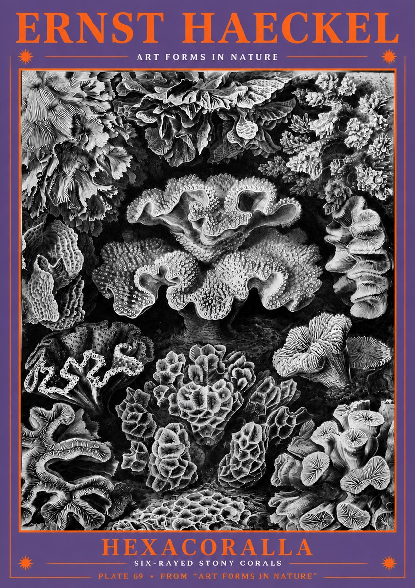 Ernst Haeckel Hexacorallia No6 - Affiche