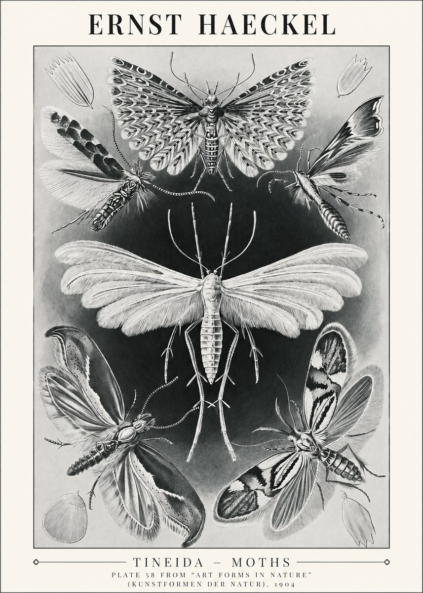 Ernst Haeckel Tineida - Moths No1 - Affiche
