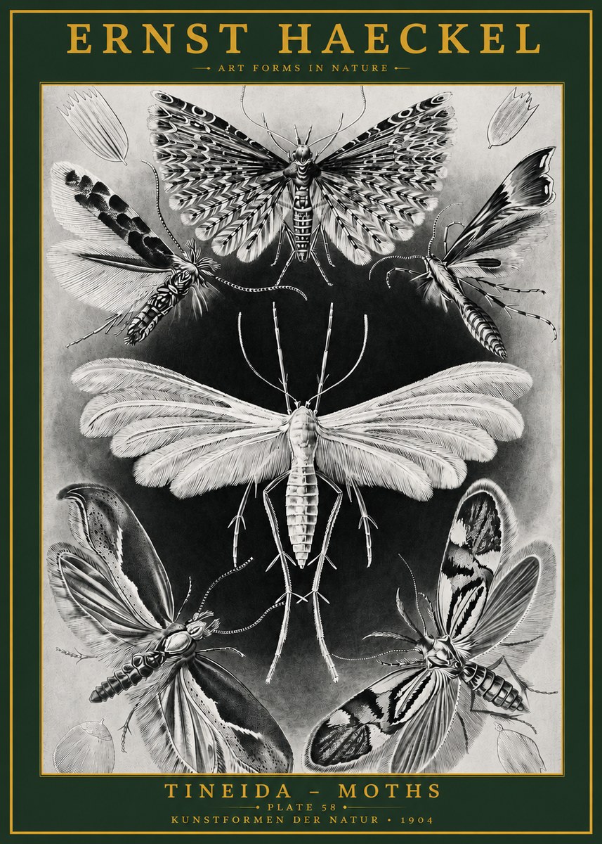 Ernst Haeckel Tineida - Moths No2 - Affiche