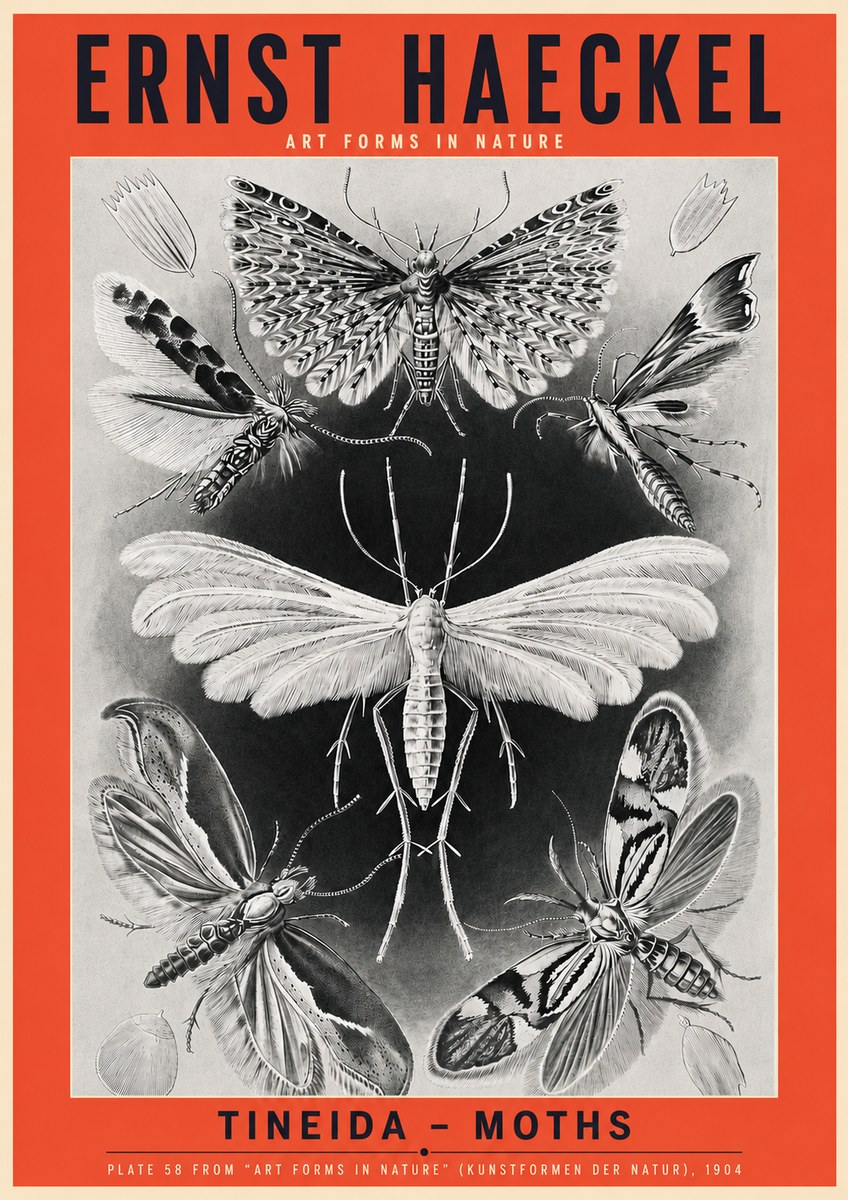 Ernst Haeckel Tineida - Moths No3 - Affiche