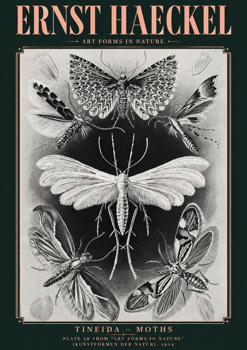 Ernst Haeckel Tineida - Moths No4 - Affiche