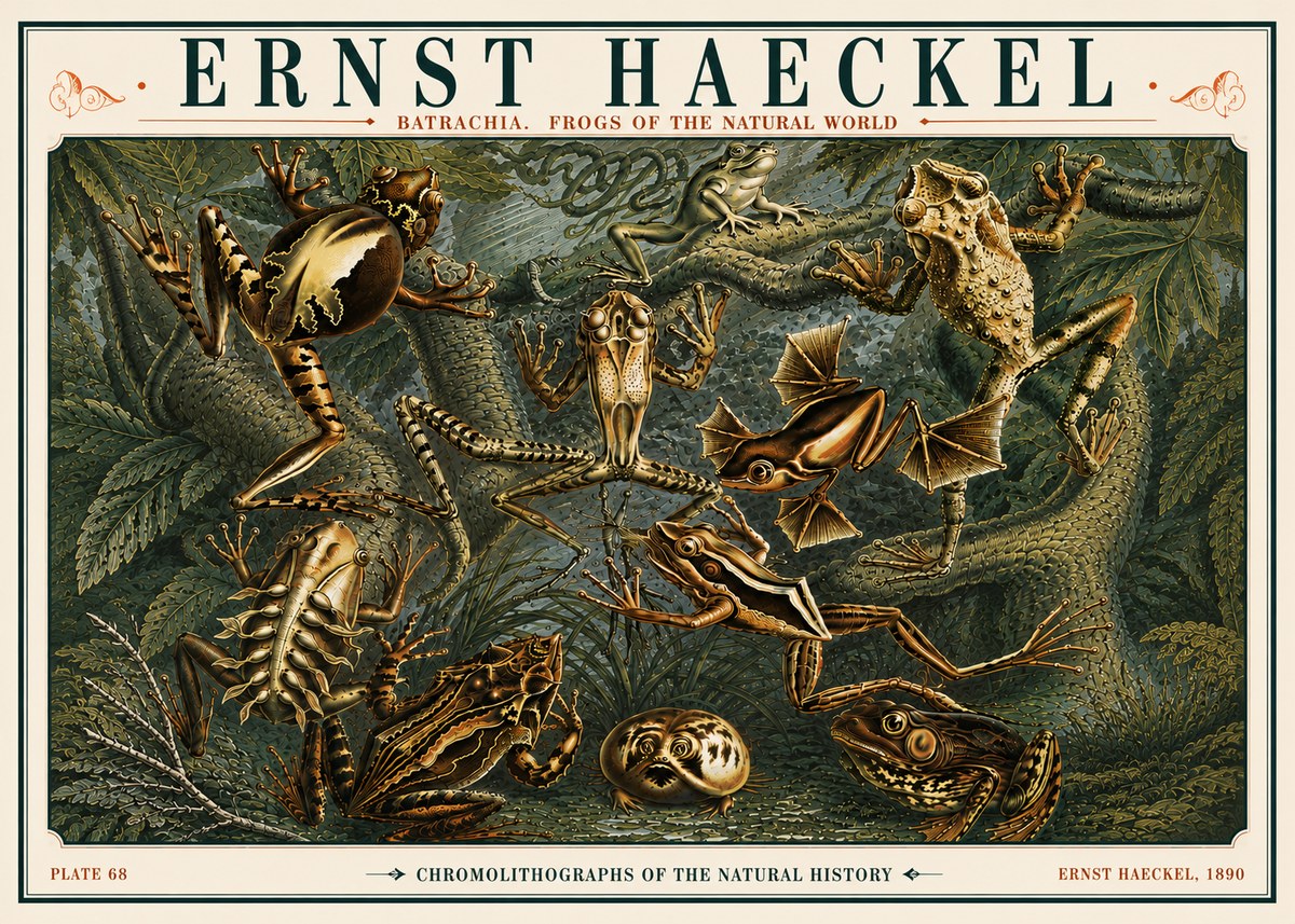 Ernst Haeckel Frogs of the Natural World No6 - Affiche