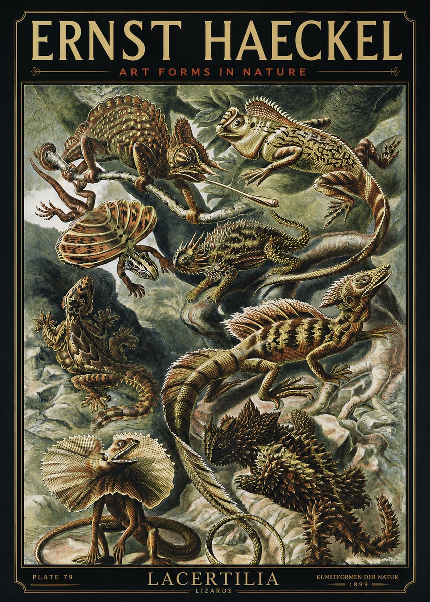 Ernst Haeckel Lacertilia Lizards No3 - Affiche