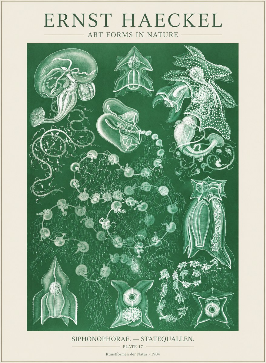 Ernst Haeckel Siphonophorae. — Statequallen. Plate 17 No3 - Affiche