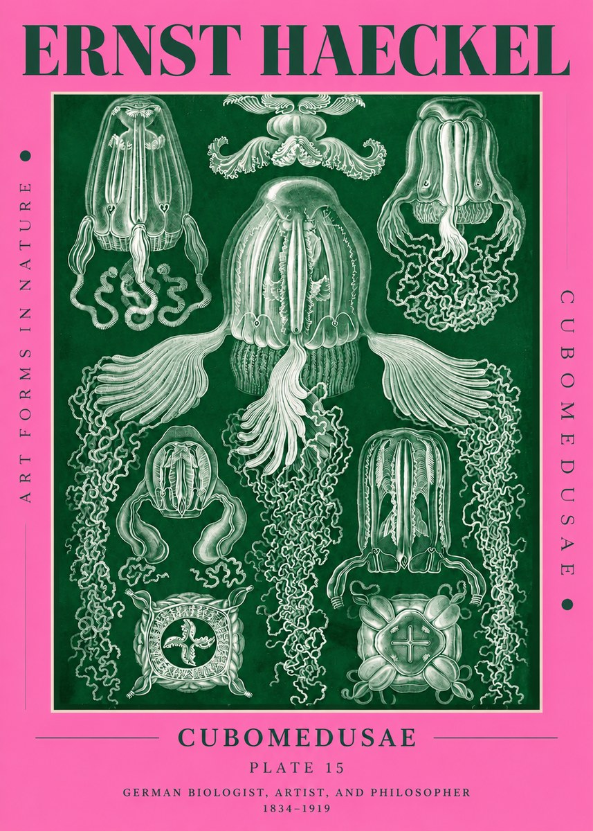Ernst Haeckel Cubomedusae No4 - Affiche