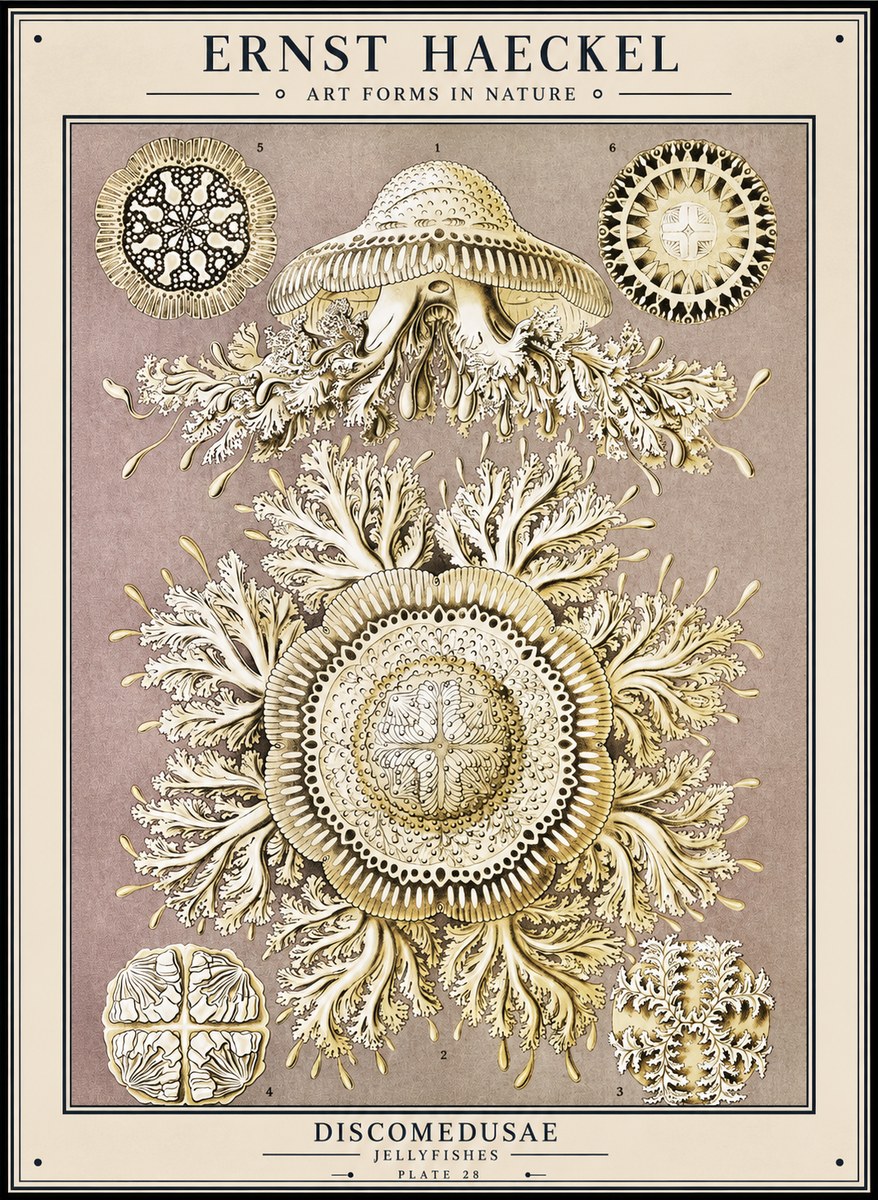 Ernst Haeckel Discomedusae No1 - Affiche