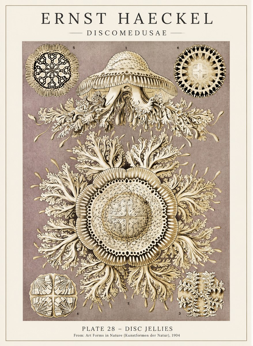 Ernst Haeckel Discomedusae No5 - Affiche