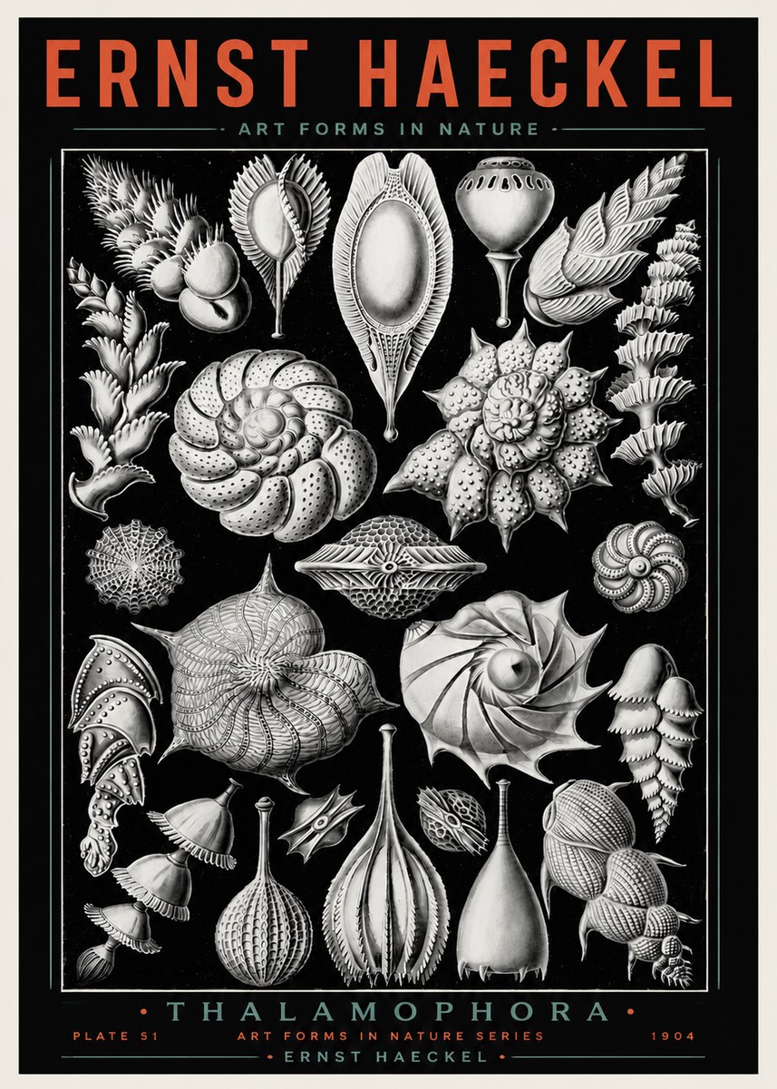 Ernst Haeckel Thalamophora No4 - Affiche