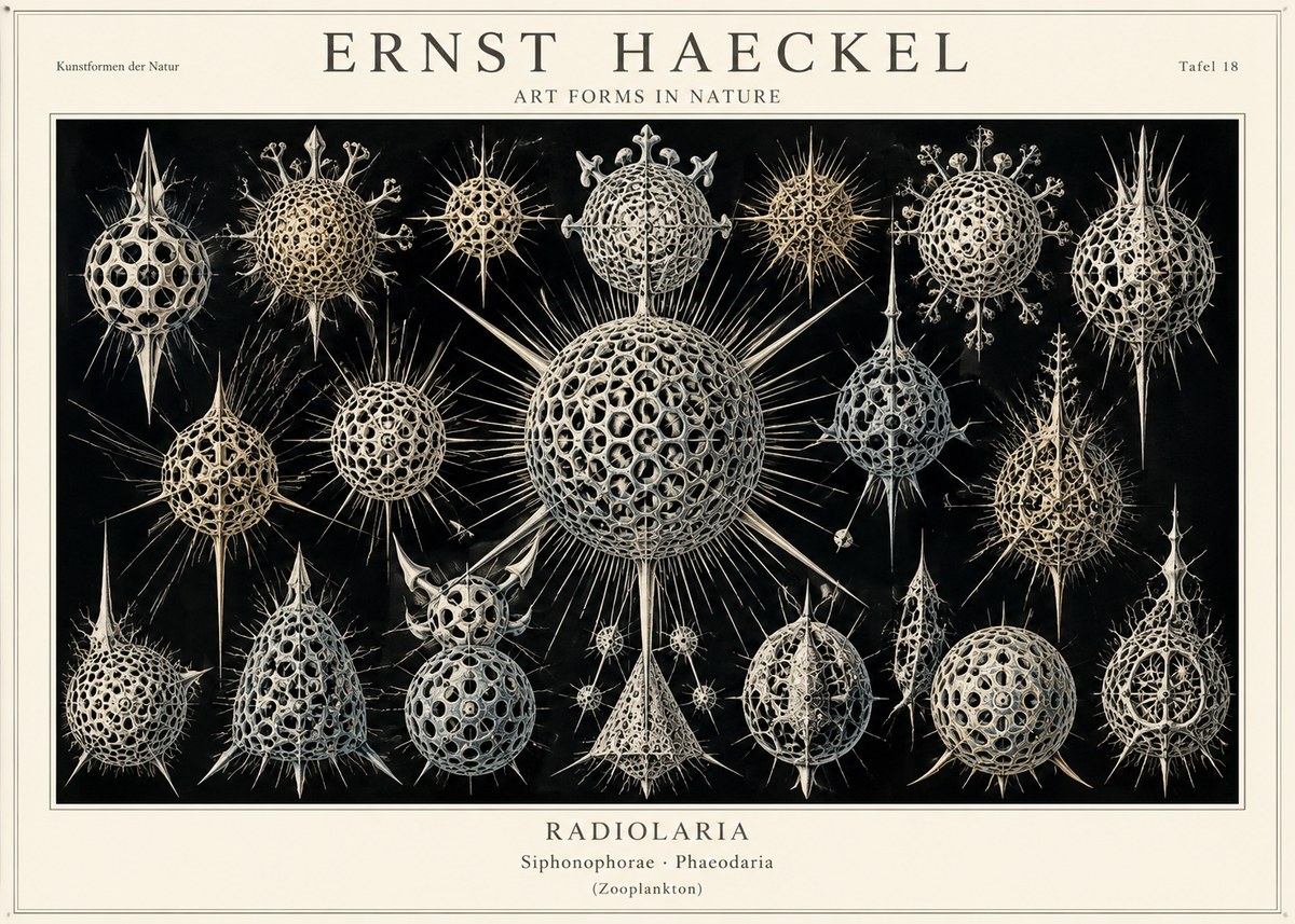 Ernst Haeckel Radiolaria No1 - Affiche