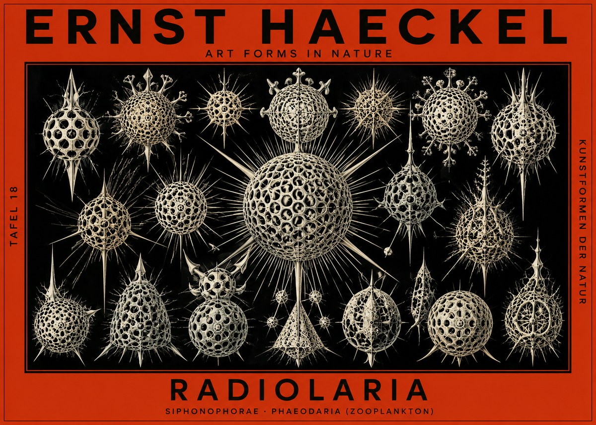 Ernst Haeckel Radiolaria No2 - Affiche