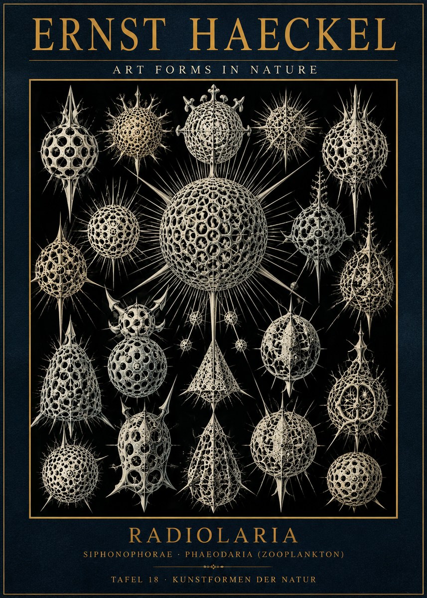 Ernst Haeckel Radiolaria No3 - Affiche