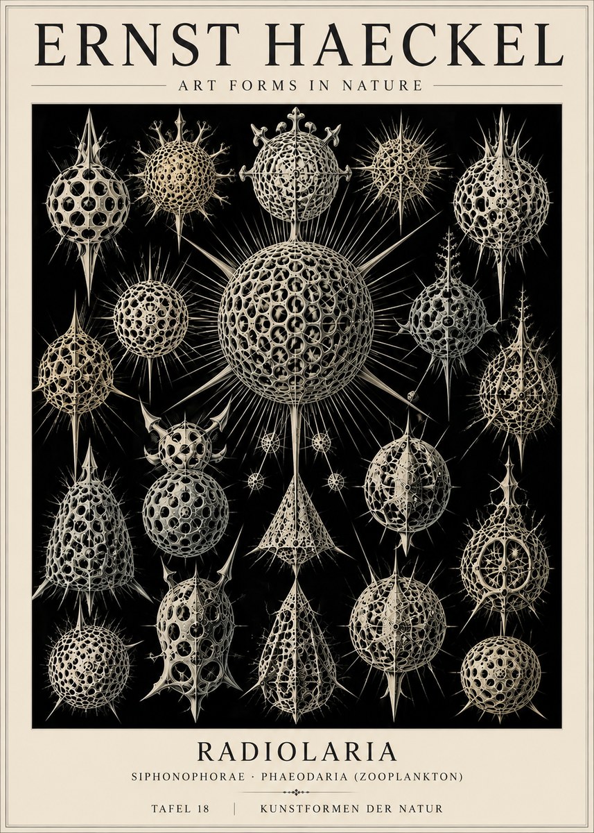 Ernst Haeckel Radiolaria No4 - Affiche