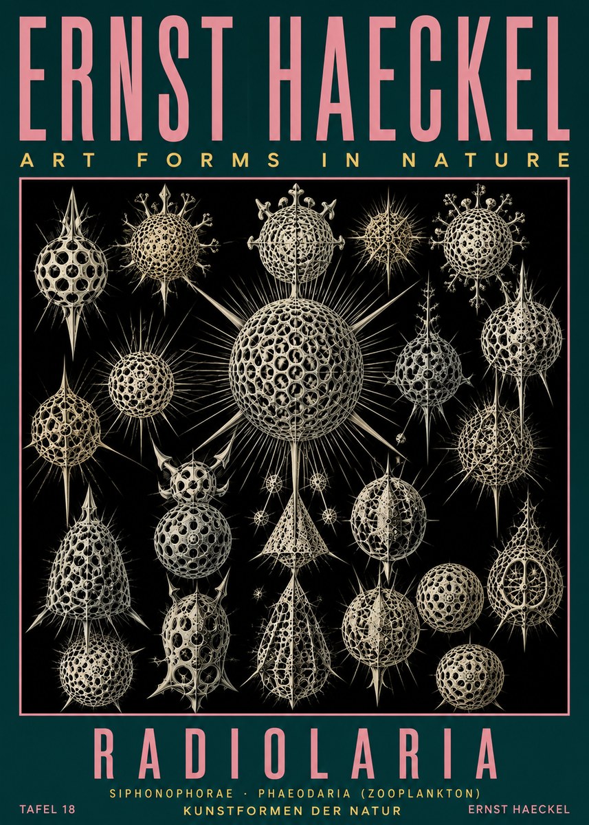 Ernst Haeckel Radiolaria No5 - Affiche