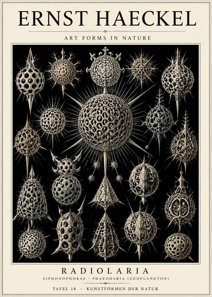 Ernst Haeckel Radiolaria No6 - Affiche