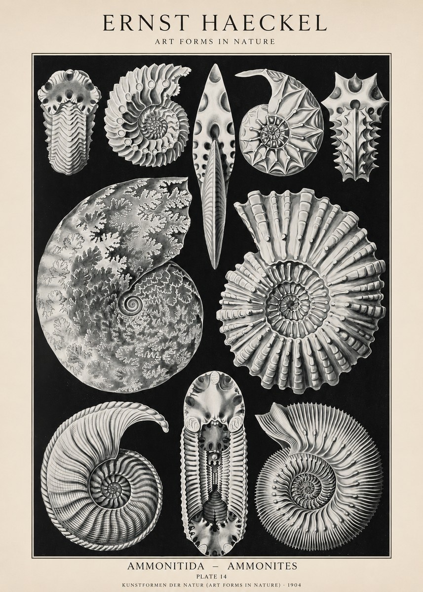 Ernst Haeckel Ammonitida - Ammonites No1 - Affiche