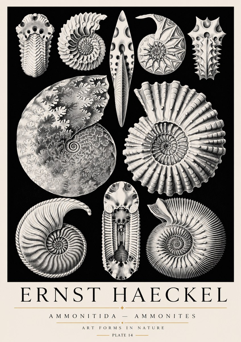 Ernst Haeckel Ammonitida - Ammonites No3 - Affiche