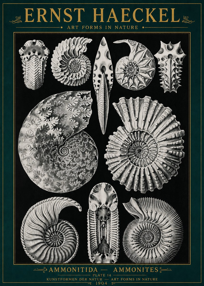 Ernst Haeckel Ammonitida - Ammonites No4 - Affiche