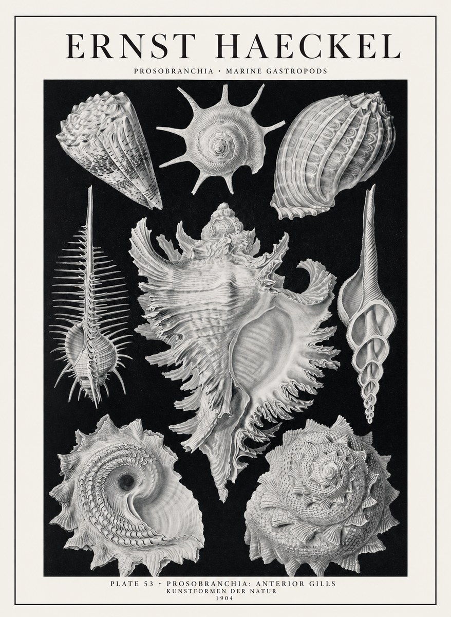 Ernst Haeckel Prosobranchia - Marine Gastropods No1 - Affiche