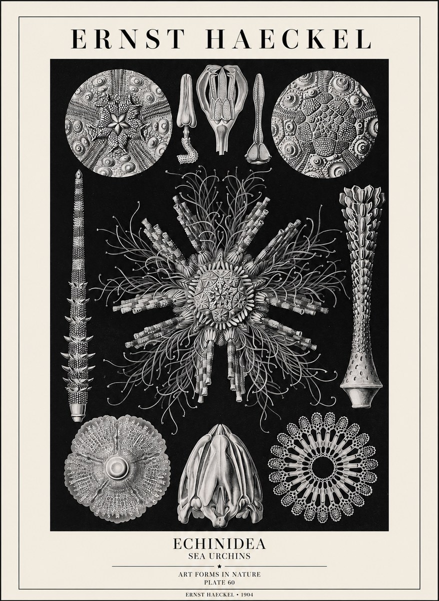Ernst Haeckel Echinidea Sea Urchins No1 - Affiche