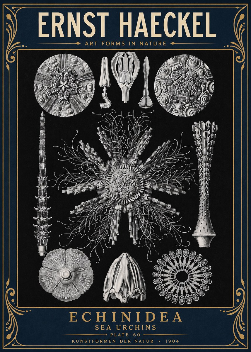 Ernst Haeckel Echinidea Sea Urchins No4 - Affiche
