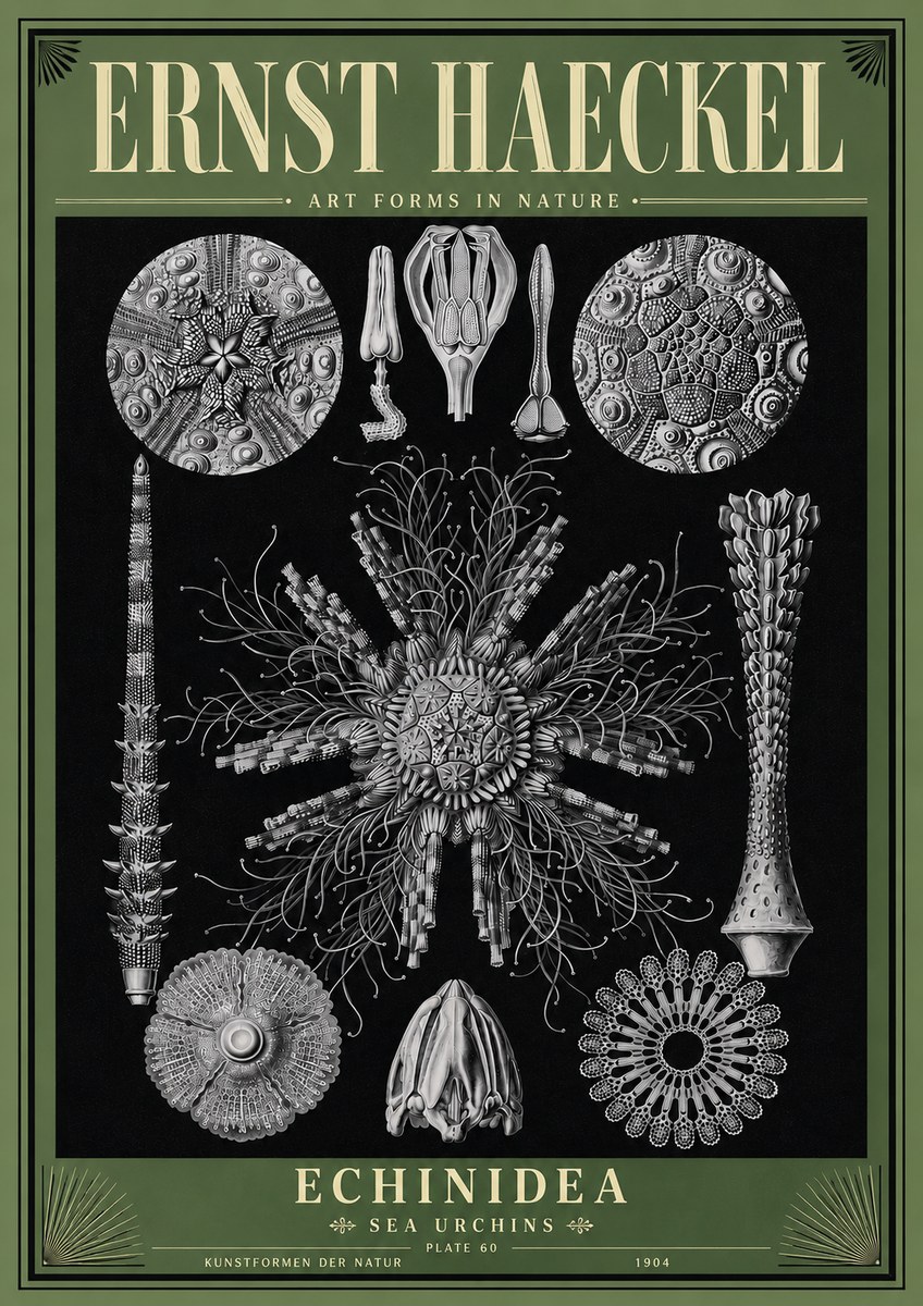 Ernst Haeckel Echinidea Sea Urchins No6 - Affiche
