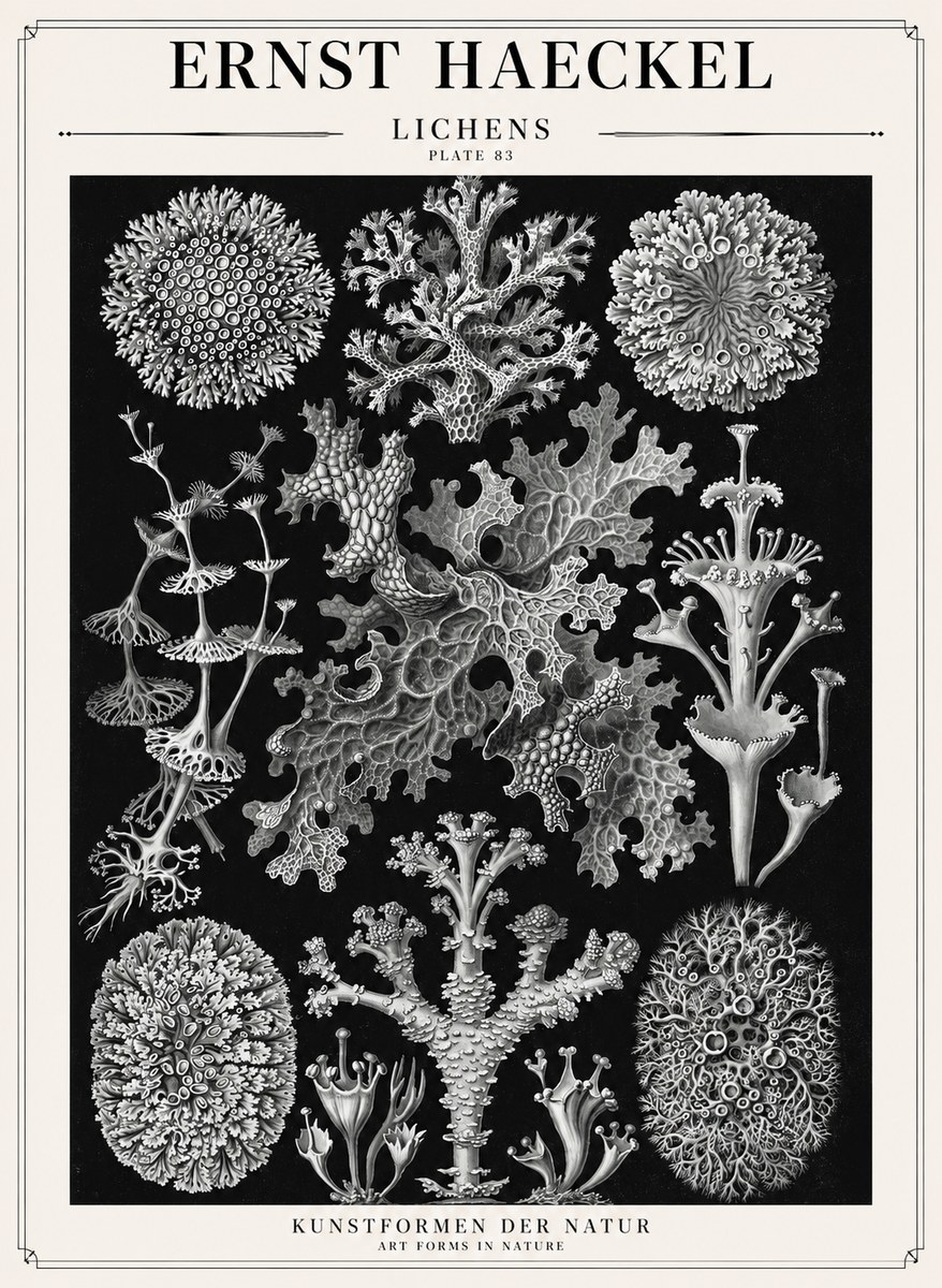 Ernst Haeckel Lichens - Plate 83 No1 - Affiche