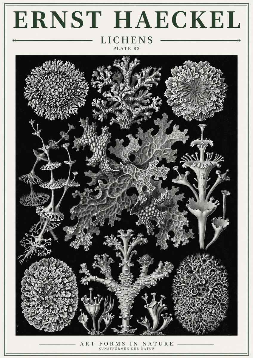 Ernst Haeckel Lichens - Plate 83 No3 - Affiche