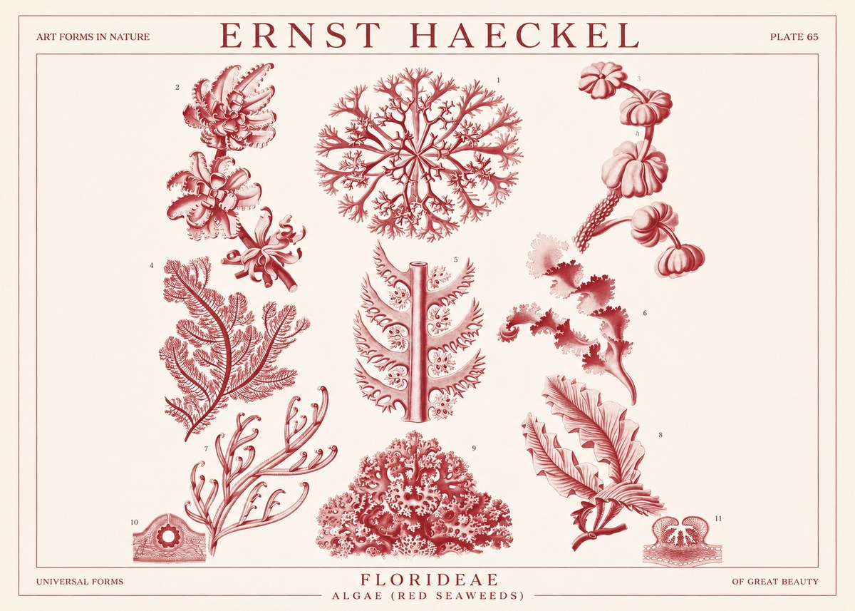 Ernst Haeckel Florideae (Red Seaweeds) No1 - Affiche