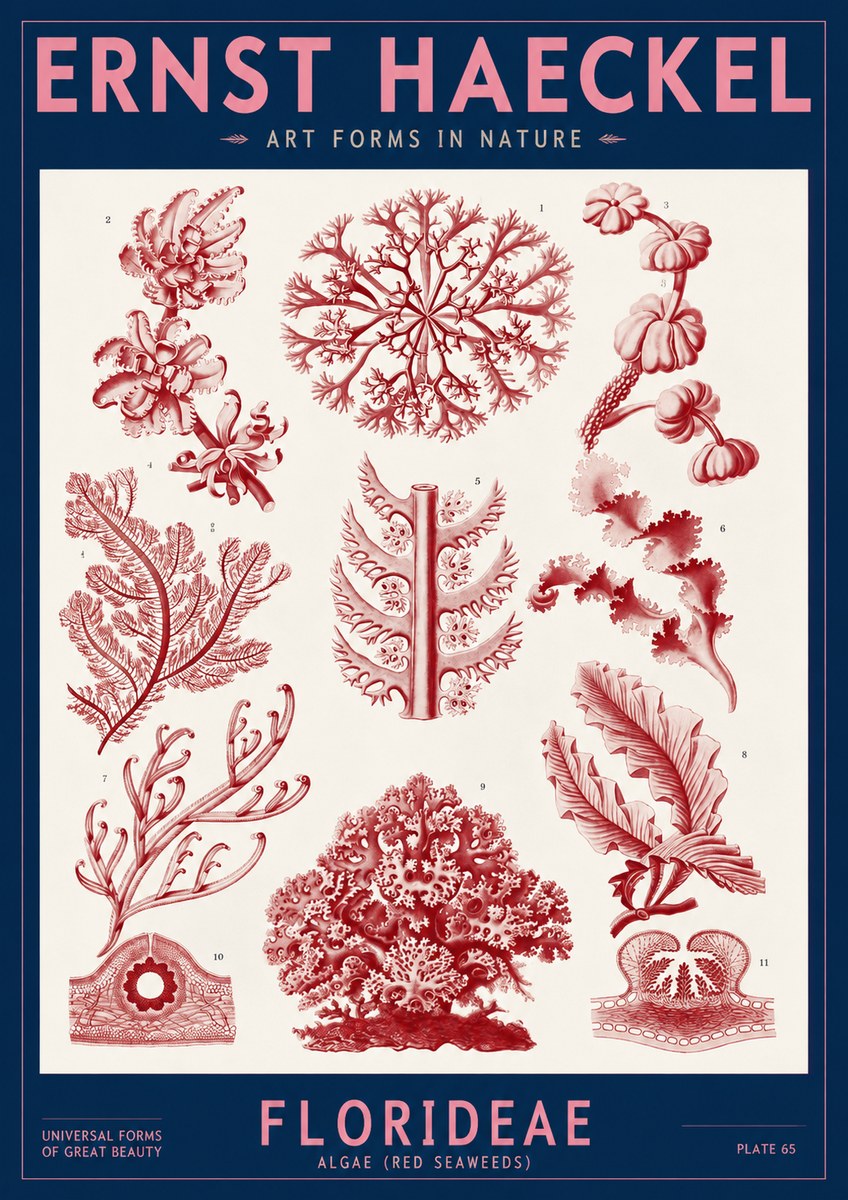 Ernst Haeckel Florideae (Red Seaweeds) No2 - Affiche