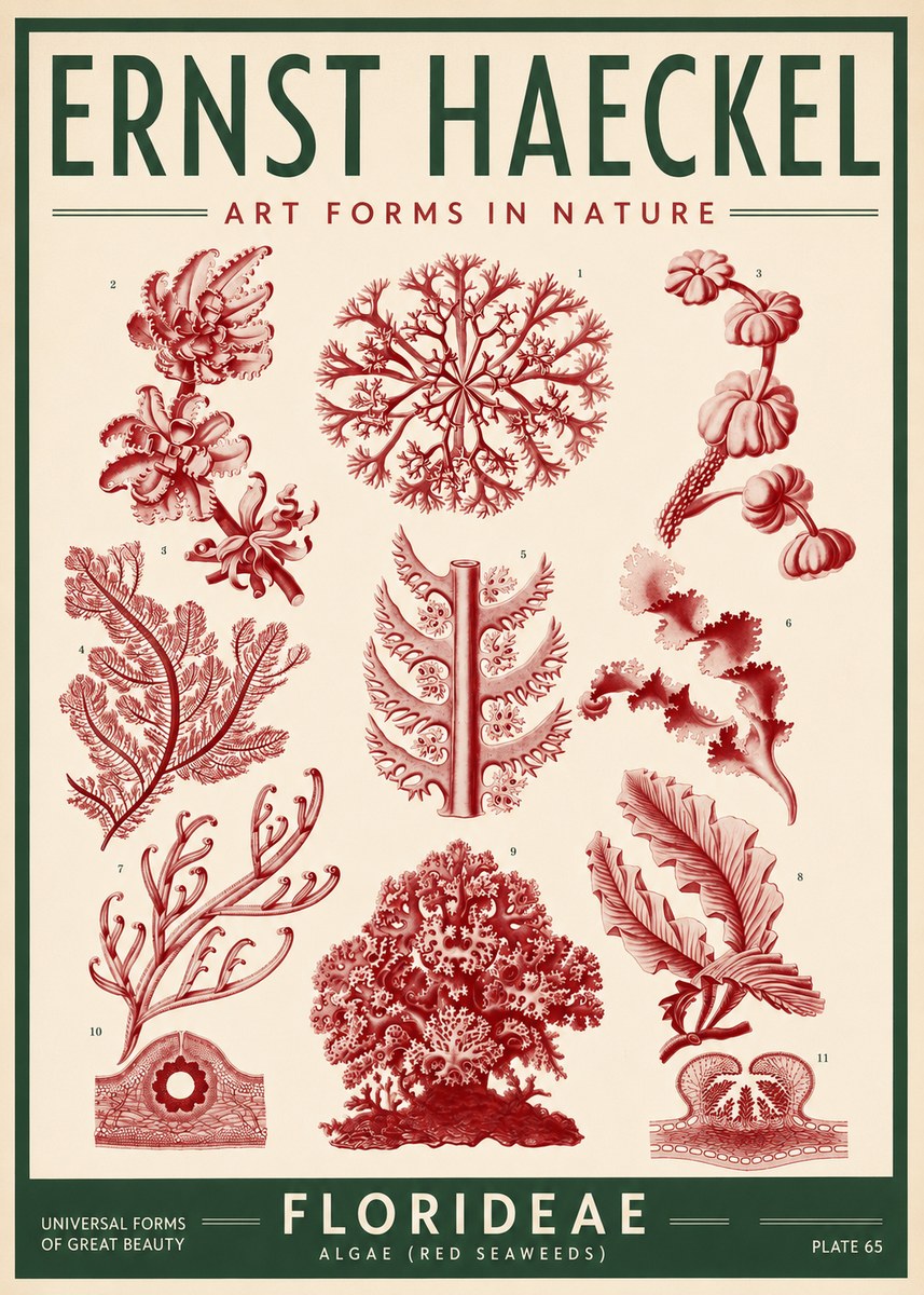 Ernst Haeckel Florideae (Red Seaweeds) No3 - Affiche