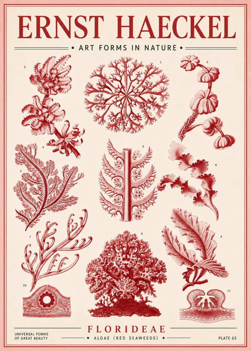 Ernst Haeckel Florideae (Red Seaweeds) No4 - Affiche