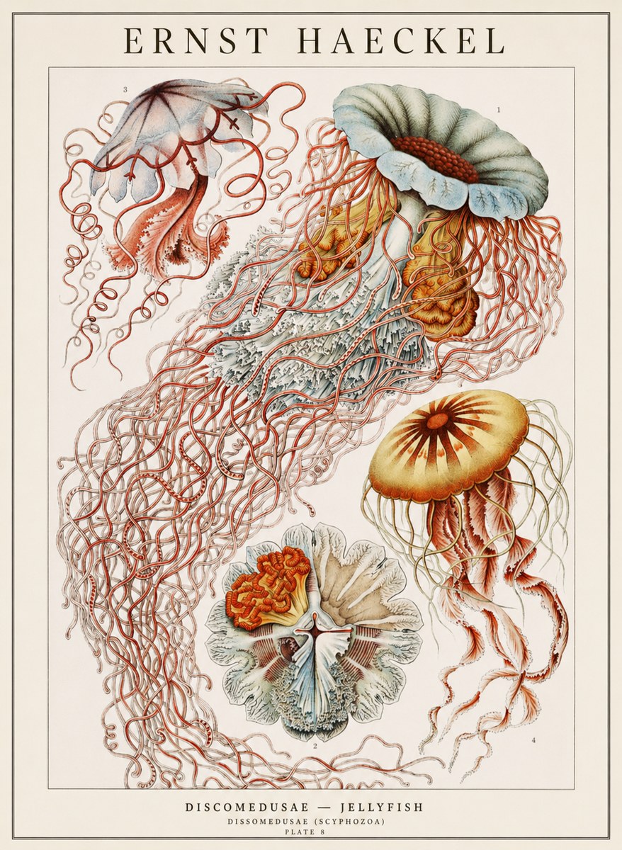 Ernst Haeckel Discomedusae — Jellyfish No1 - Affiche