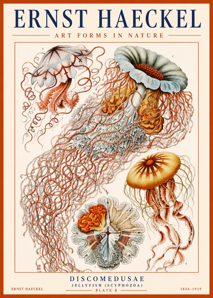 Ernst Haeckel Discomedusae — Jellyfish No3 - Affiche