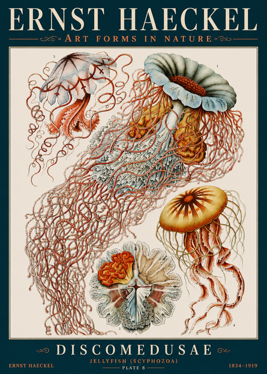Ernst Haeckel Discomedusae — Jellyfish No4 - Affiche