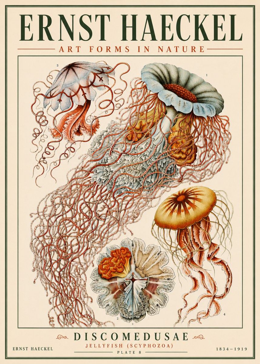 Ernst Haeckel Discomedusae — Jellyfish No6 - Affiche