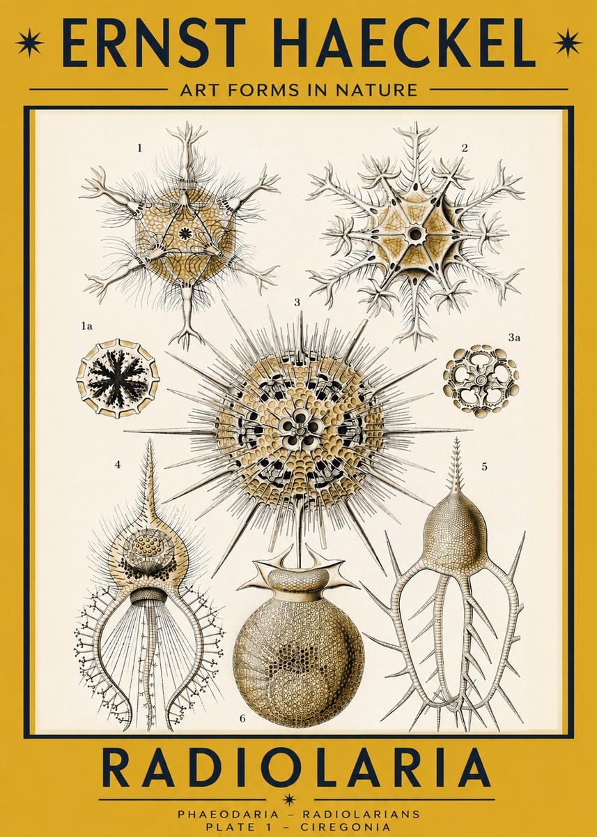 Ernst Haeckel Radiolaria - Plate 1 - Ciregonia No2 - Affiche