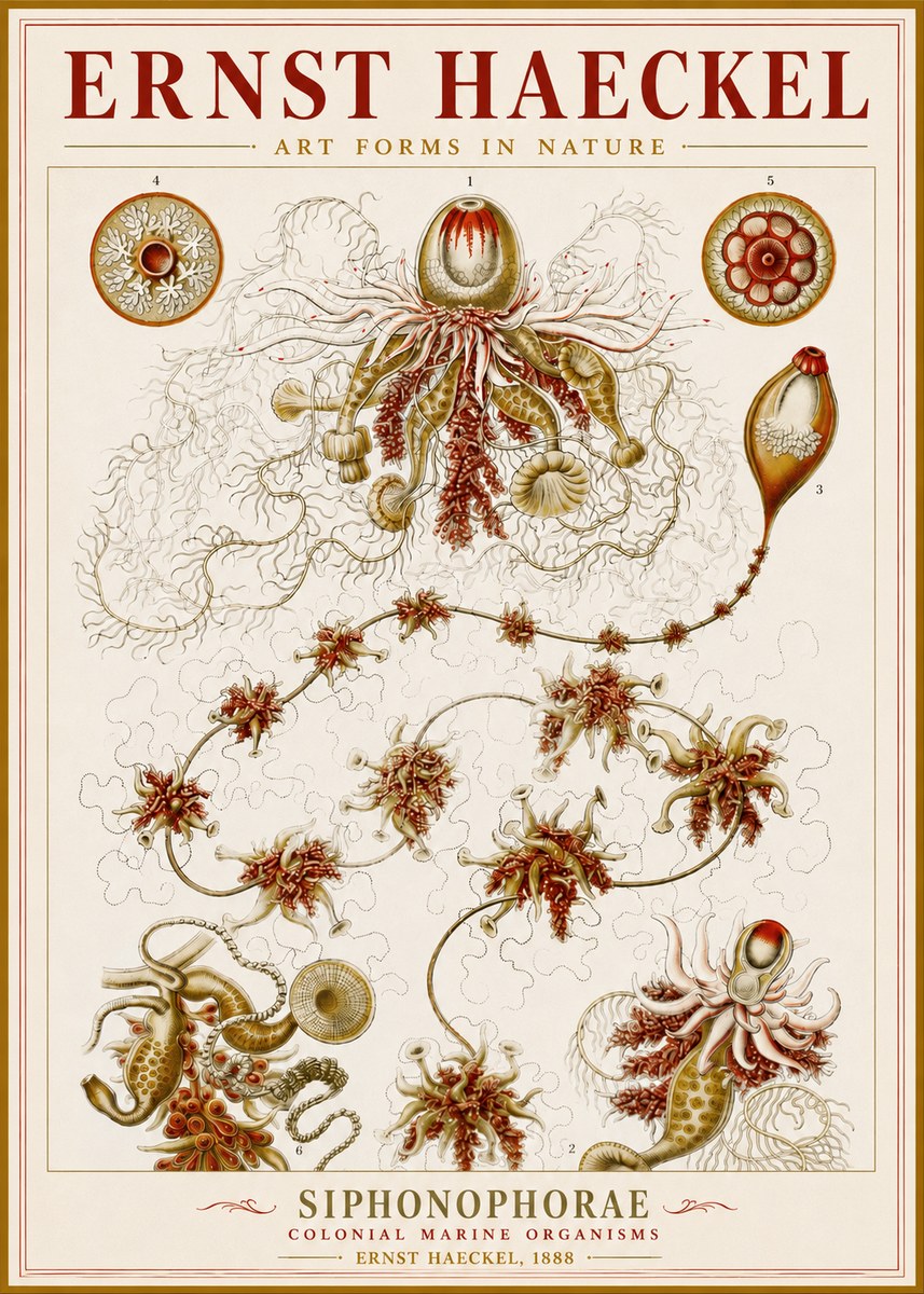 Ernst Haeckel Siphonophorae No3 - Affiche