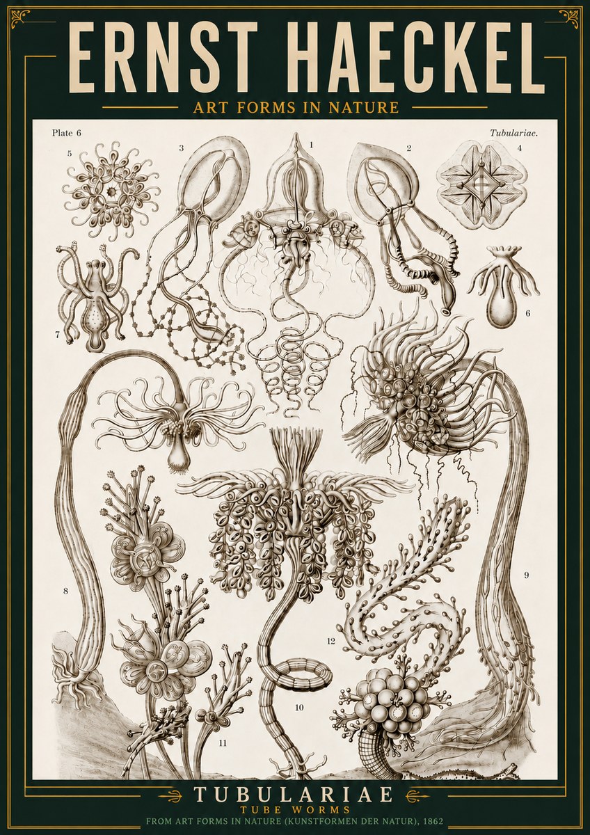 Ernst Haeckel Tubulariae No3 - Affiche